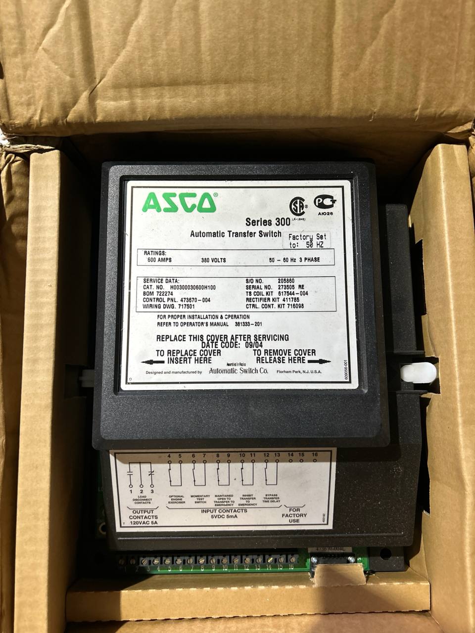 ASCO 300 600 AMPS