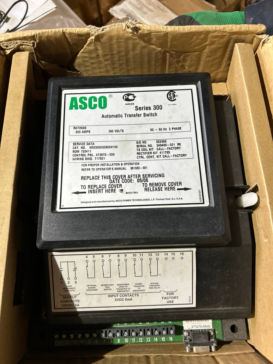 ASCO 300 800 AMPS
